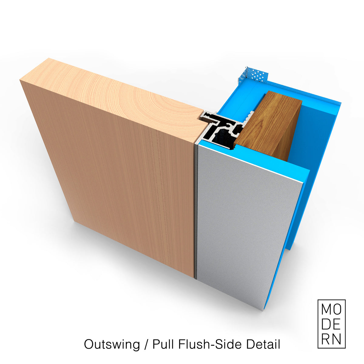 Outswing/Pull RightFrameless Door Jamb/Frame Door Slab By Others