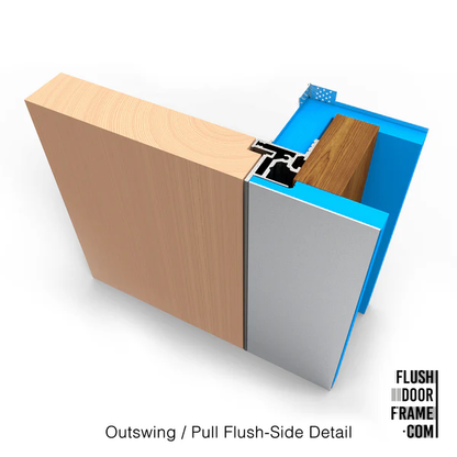 Outswing/Pull Left <br> Frameless Door Jamb/Frame <br> Door Slab By Others