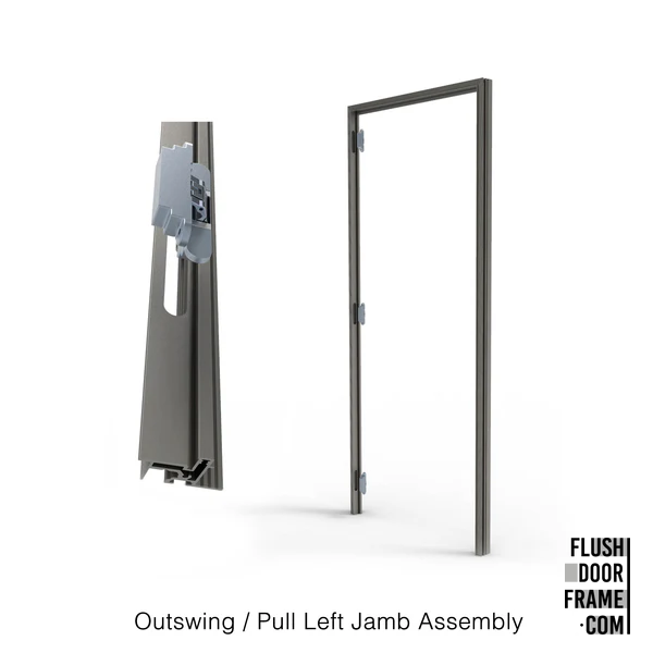 Outswing/Pull Left <br> Frameless Door Jamb/Frame <br> Door Slab By Others