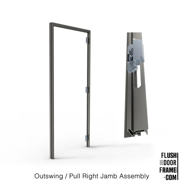 Outswing/Pull Right <br> Frameless Door Jamb/Frame <br> Door Slab By Others