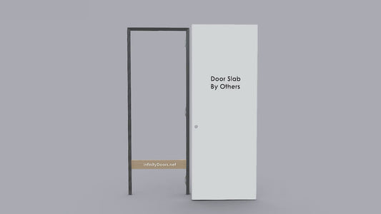 Outswing/Pull Right <br> Frameless Door Jamb/Frame <br> Door Slab By Others