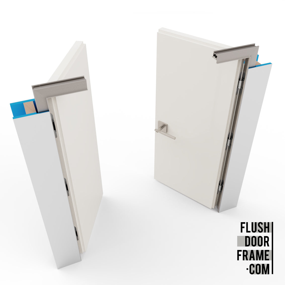 Inswing Frameless Double Door Jamb/Frame Door Slab By Others