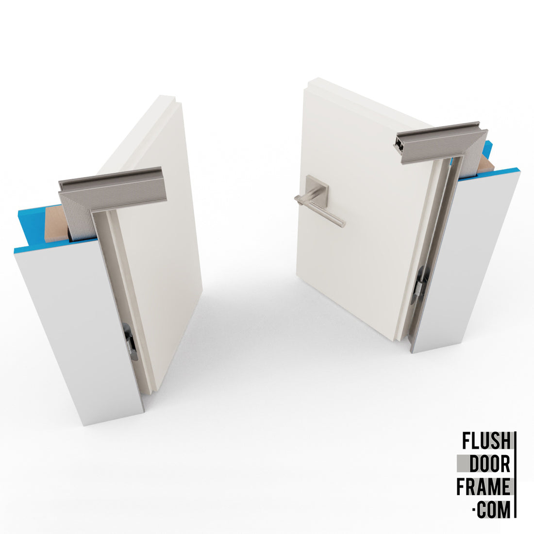 Inswing Frameless Double Door Jamb/Frame Door Slab By Others ...