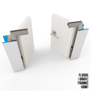 Inswing Frameless <br> Double Door Jamb/Frame <br>Door Slab By Others