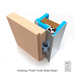 Inswing/Push Left<br>Frameless Door Jamb/Frame <br>Door Slab By Others